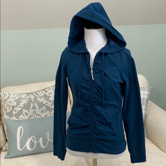New York & Company Tops - NY & Co Teal Zip Up Hoodie